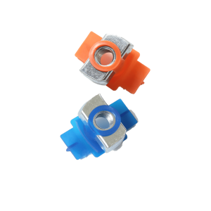 plastic wing nut red /blue