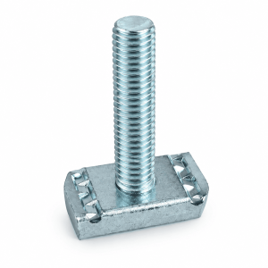 Strut channel nut with threaded stud