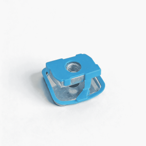 Strut channel nut with plastic holder